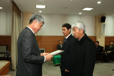 친환경 무상급식 유공자 표창장 전달