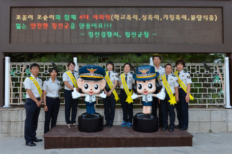 정선학교폭력예방 포돌이, 포순이 설치