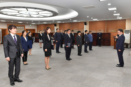 정선군 사무관 임용장 수여식 및 인사발령 공무원 임용장 수여식